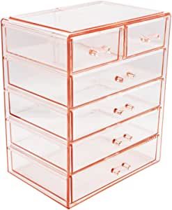 Sorbus Cosmetics Makeup and Jewelry Big Pink Storage Case Display- 4 Large and 2 Small Drawers Space- Saving, Stylish Acrylic Bathroom Case added by Spoak Member
