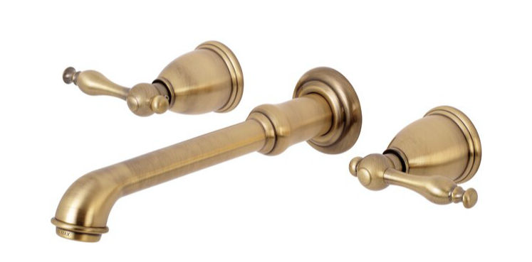 Kingston Brass Naples Antique Brass Wall-mount 2-Handle Bathroom Sink Faucet added by Kristina Blackford
