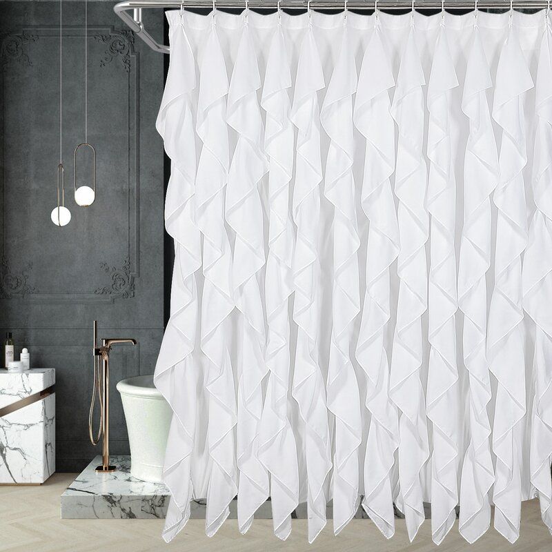 Partain Solid Color Single Shower Curtain + Hooks added by Tayo A