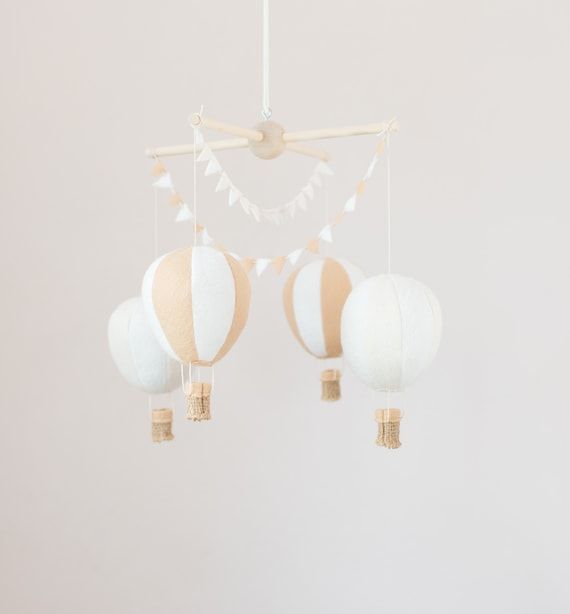 Hot Air Balloon Baby Crib Mobile Balloon Nursery Cream - Etsy added by Emily Perdue