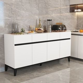 63''W 4 Drawer Sideboard Large Storage Cabinet Buffet Chest Dresser - Bed Bath & Beyond - 37052203 added by Cornelia Spiske