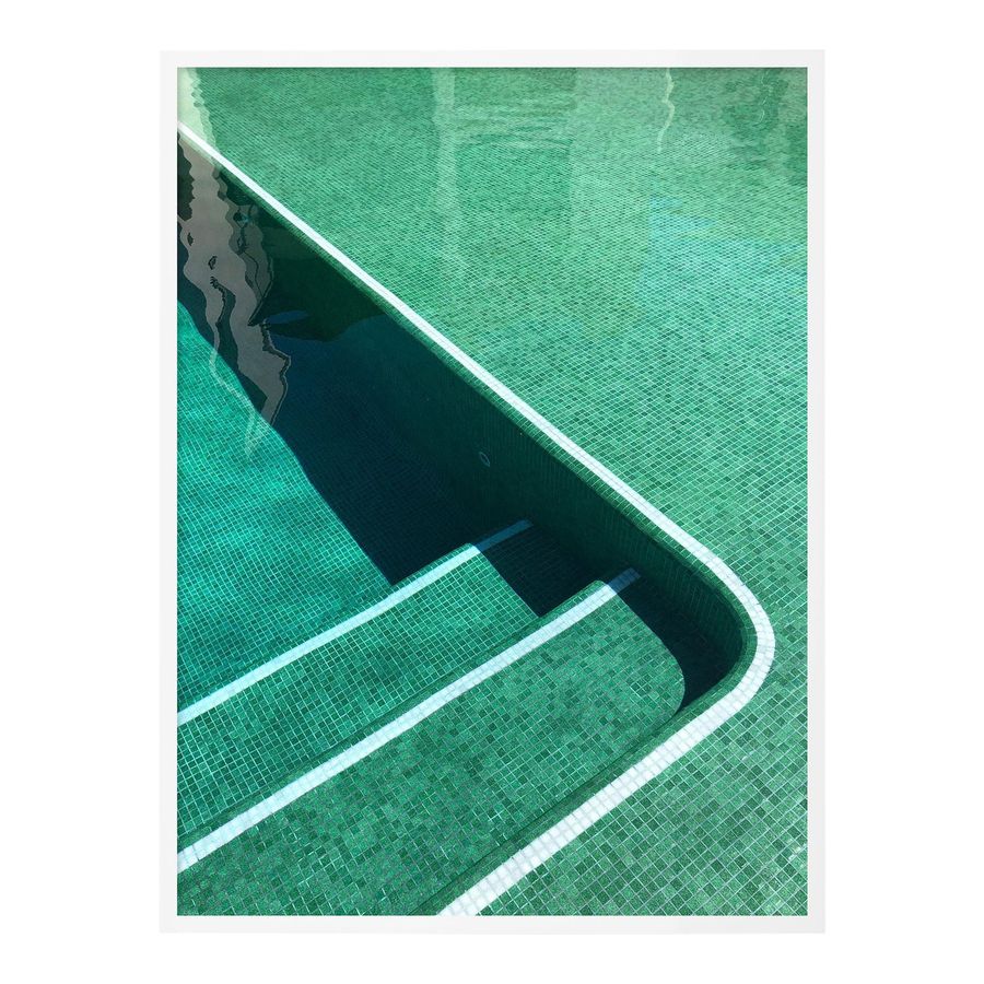 Pool by Christine Flynn in White Framed Paper, Medium Art Print added by Spoak Member