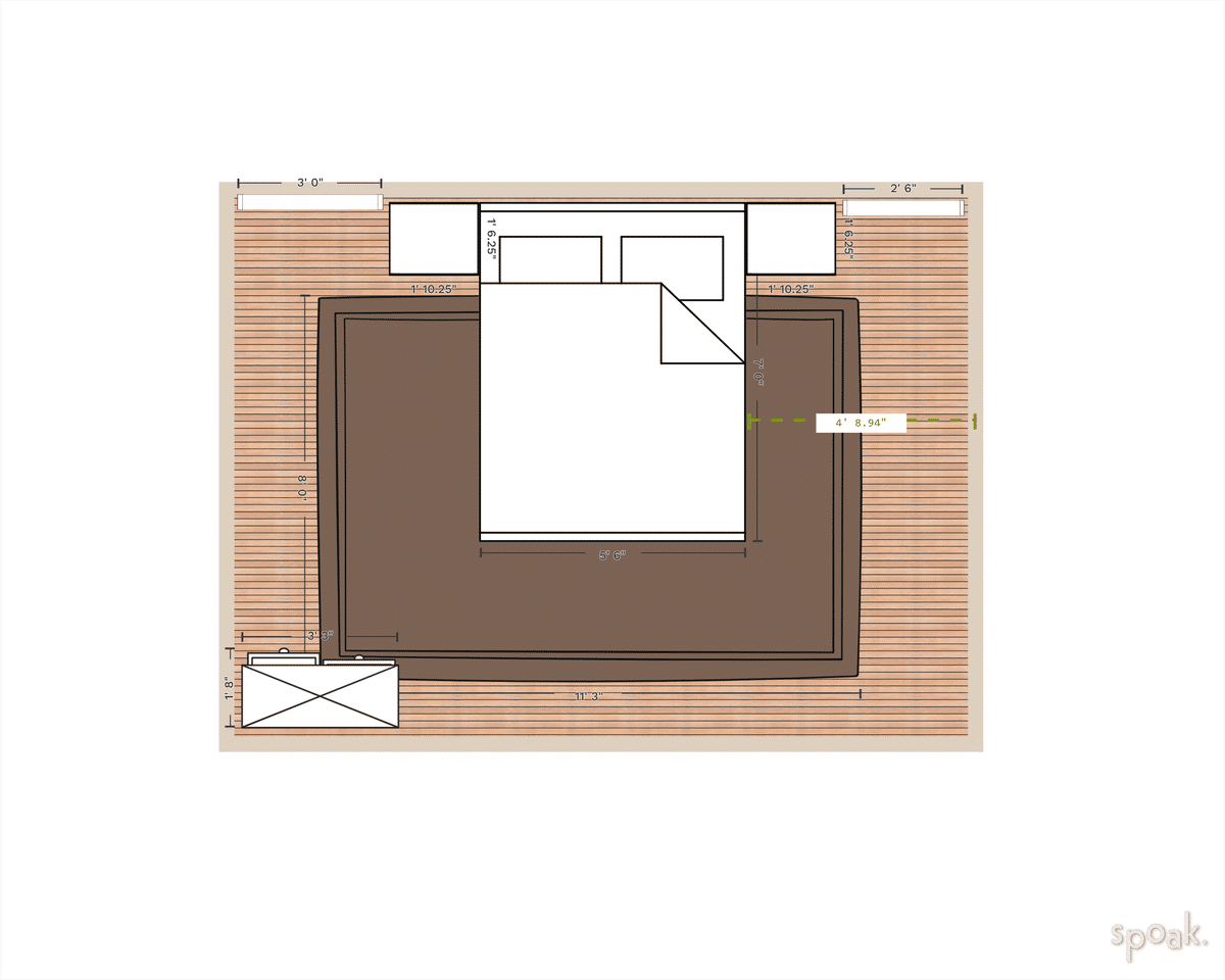 Primary Bedroom Floor Plan designed by Angela Standish