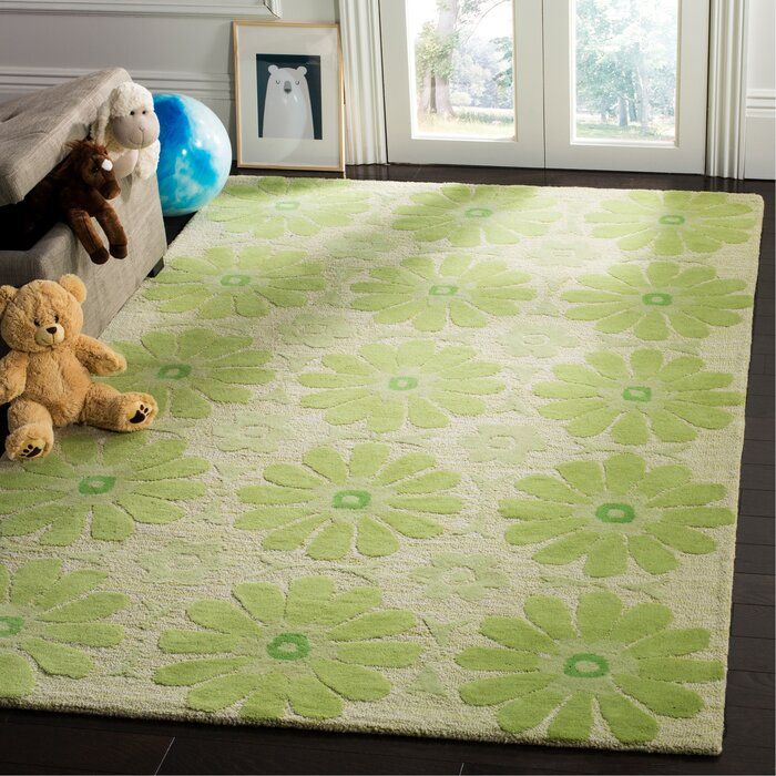 Harriet Bee Claro Hand-Hooked Wool/Cotton Beige/Green Area Rug | Wayfair added by Kate White