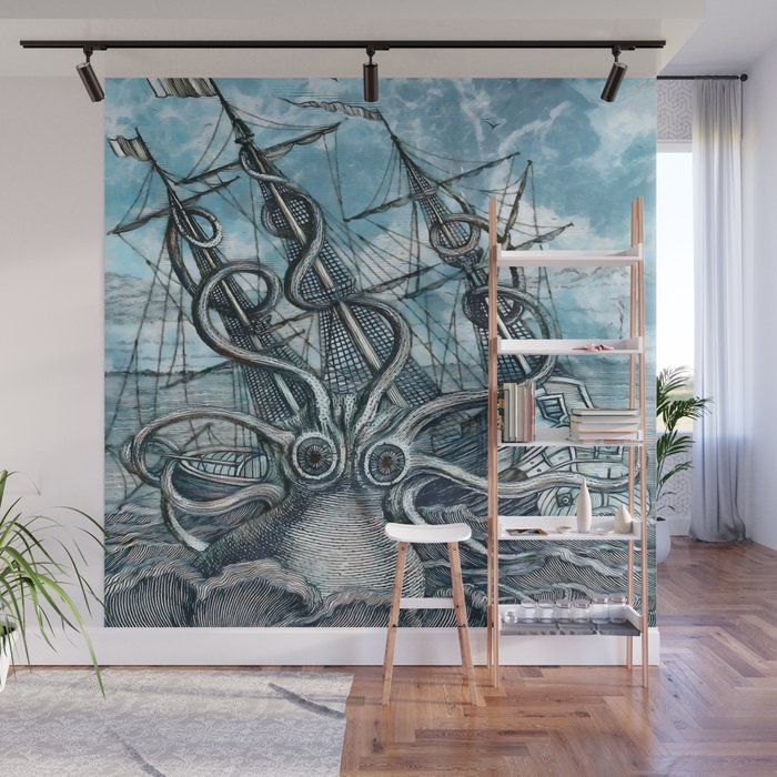 Sea Monster Wall Mural by CatyArte added by Christina Robinson