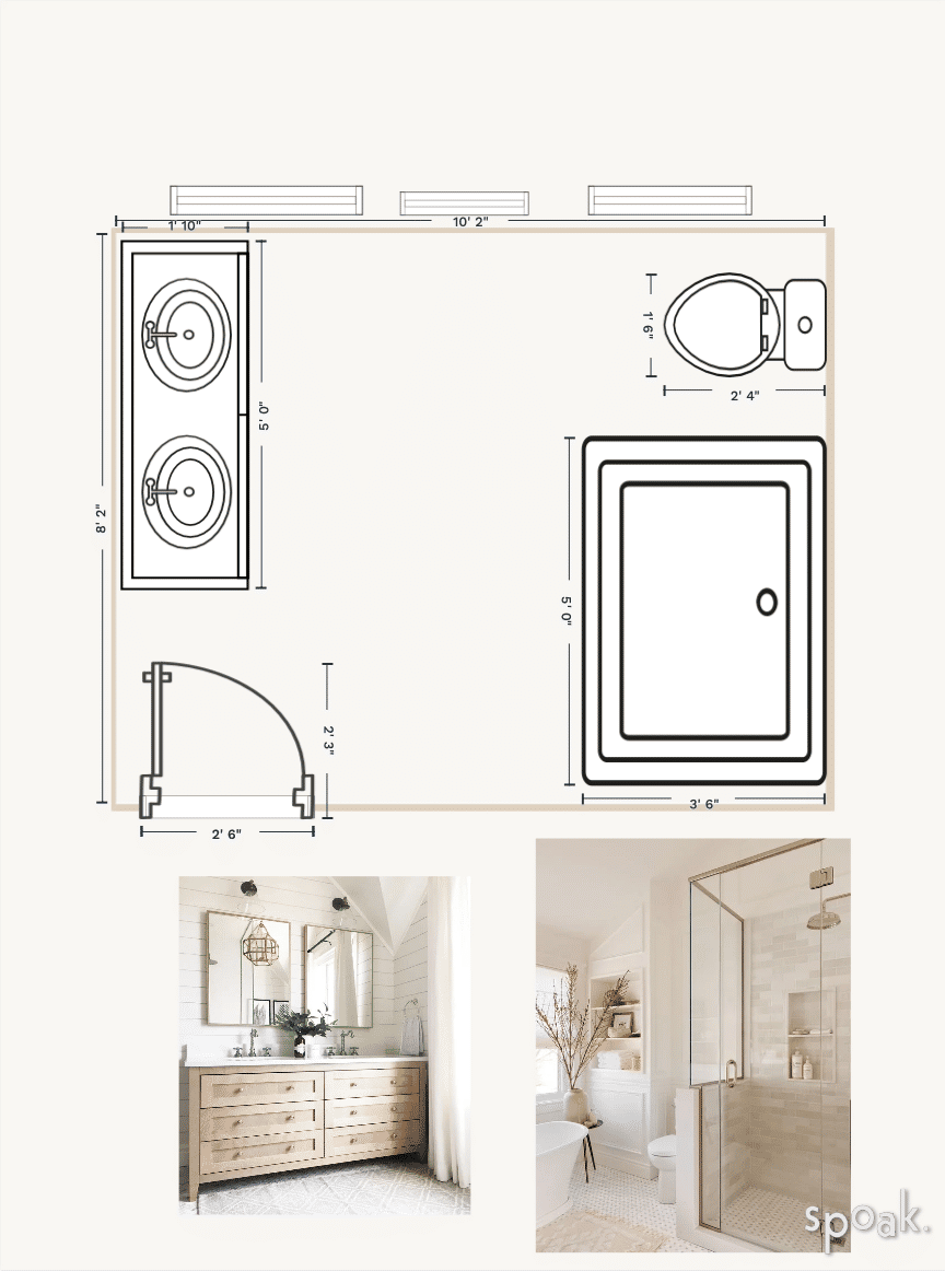 Bathroom Layout designed by Stephanie Northrop