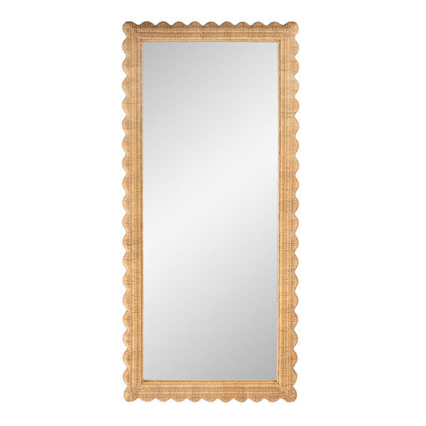 Guro Scalloped Rattan Floor Mirror added by Kate McKay Designs