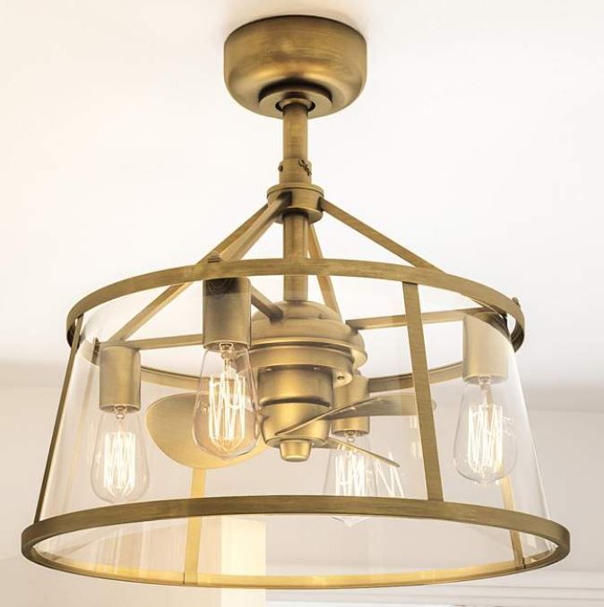 12" Quiozel Barlow Brass Fandelier LED Damp Ceiling Fan with Remote added by Janelle Trento