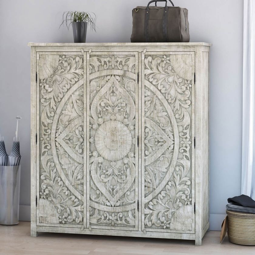 Memphis Weathered Solid Mahogany Wood Extra Large Clothing Armoire added by Ariana Beil