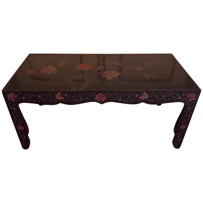 20th Century Asian Chinoiserie Coffee Table, Ebonized added by Hadley Boyle