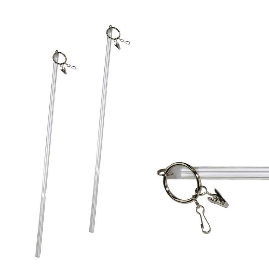 Versailles Home Fashions 34 in. Clear Acrylic Drapery Wand (2-Pack) HF02-0 - The Home Depot added by Leslie Burns