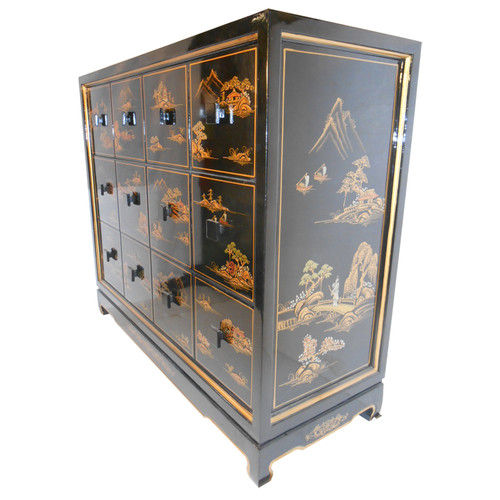 Oriental Chest of Drawers With landscape design in Black added by Gayla Burks