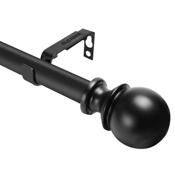 Danikah 1 Inch Black Curtain Rod Heavy Duty Adjustable Drapery Rods with Ball Finials added by sallie tyler