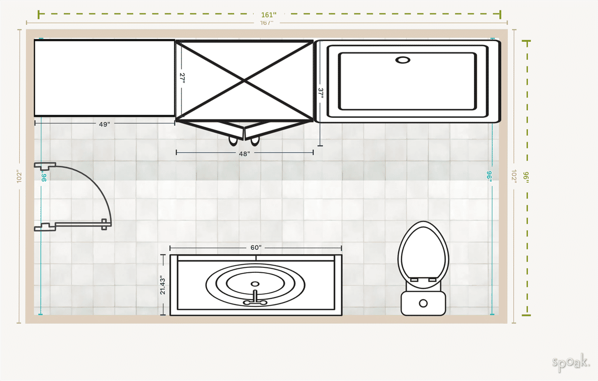 Bathroom Floor Plan designed by Ayesha Anwar