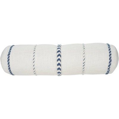 6"x20" Oversize Life Styles Braided Striped Cylinder Throw Pillow Blue - Mina Victory added by Carrie Mueller