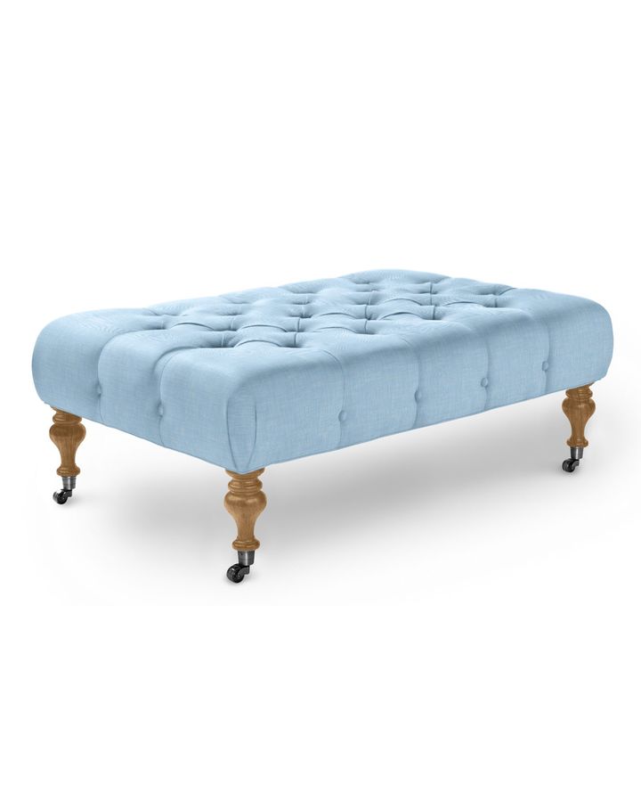Essex Ottoman 44"W x 27"D x 17"H overall added by Sandy Schargel Interiors
