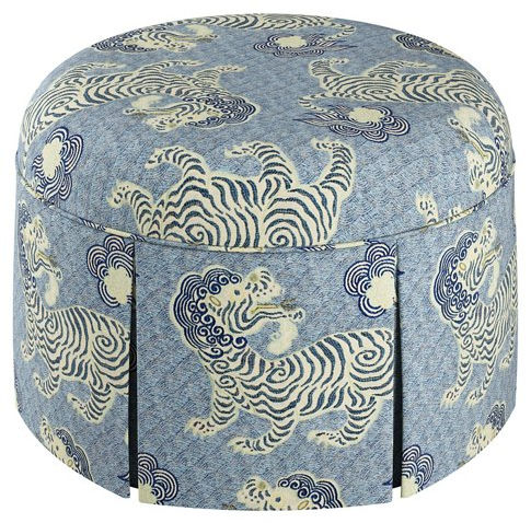 Liza Skirted Ottoman, Blue Lion added by Alisha Clark