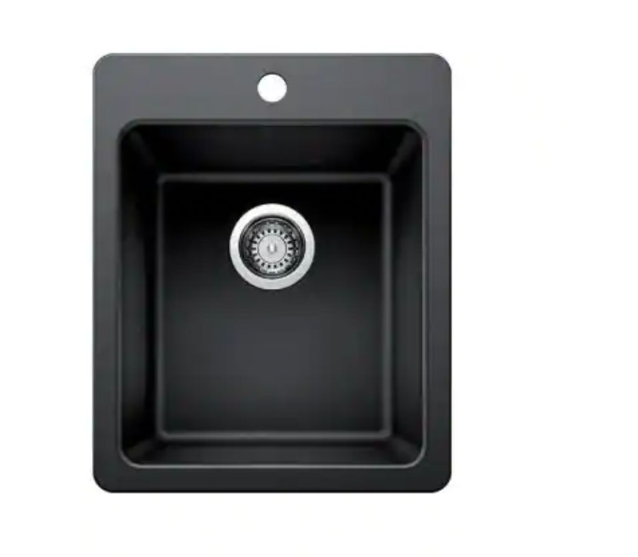  Drop-in/Undermount Granite Composite 17 in. Single Bowl Bar Sink in Black added by Katie Hoffman
