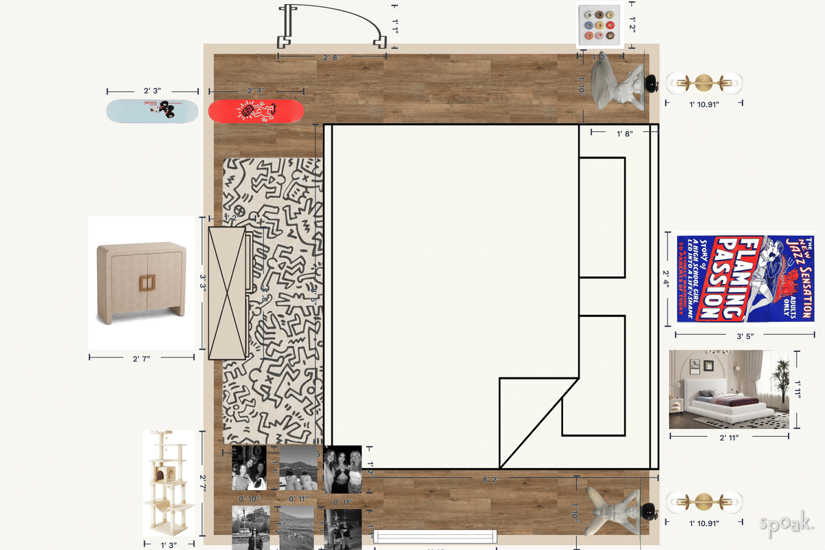 Primary Bedroom Layout designed by Katheryn Klubak