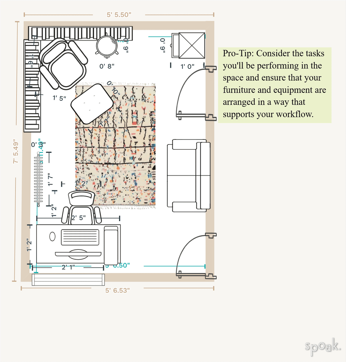 Primary Bedroom Layout designed by Tyler Rizzo