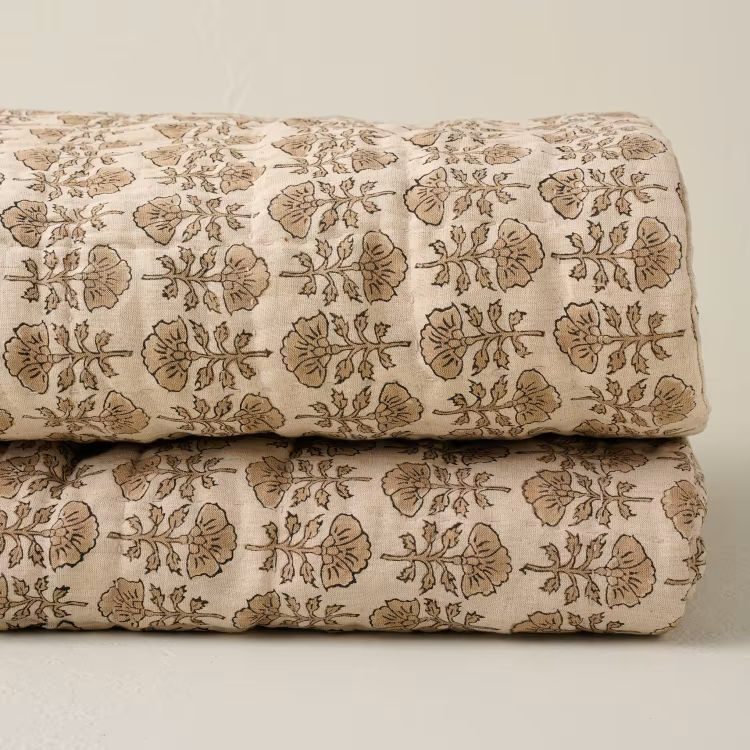 Flora Block Print Quilt - Desert Clay added by Madi Johnson