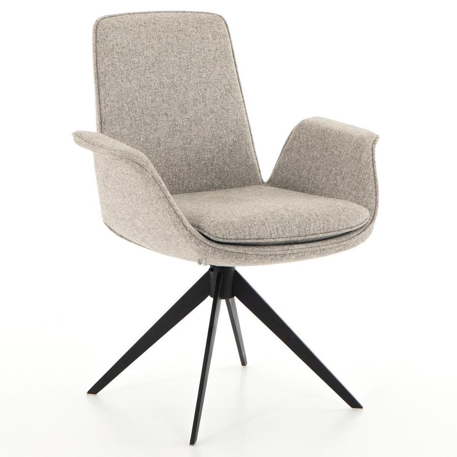 Edmund Mid Century Modern Grey Upholstered Black Iron Office Chair added by Courtney Shaw