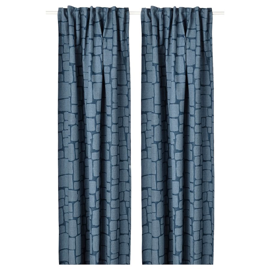 LÖNNSTÄVMAL Blackout curtains, 1 pair, blue, 145x250 cm (57x98") - IKEA CA added by Katarina Todorovic