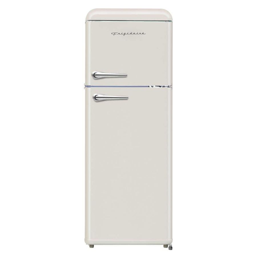 Frigidaire 7.5 cu. ft. Mini Fridge in Cream with Rounded Corners and Top Freezer EFR756-CREAM - The Home Depot added by Kelly Moore