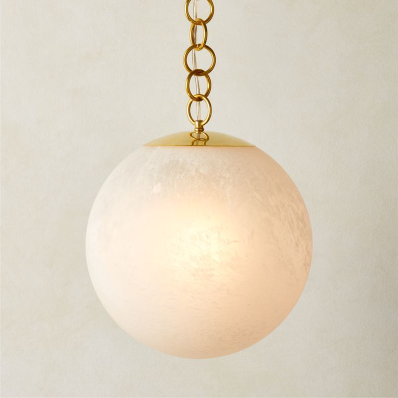 Moon Globe Pendant Light with Brass Chain 14" by Kara Mann + Reviews | CB2 added by Evie Leigh