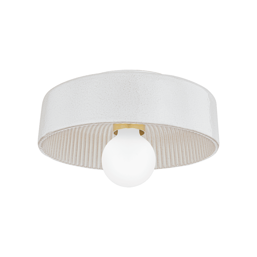 RAY Flush Mount Aged Bras/Ceramic Reactive White 14"w x 6"h added by Kate Lynn Nemett