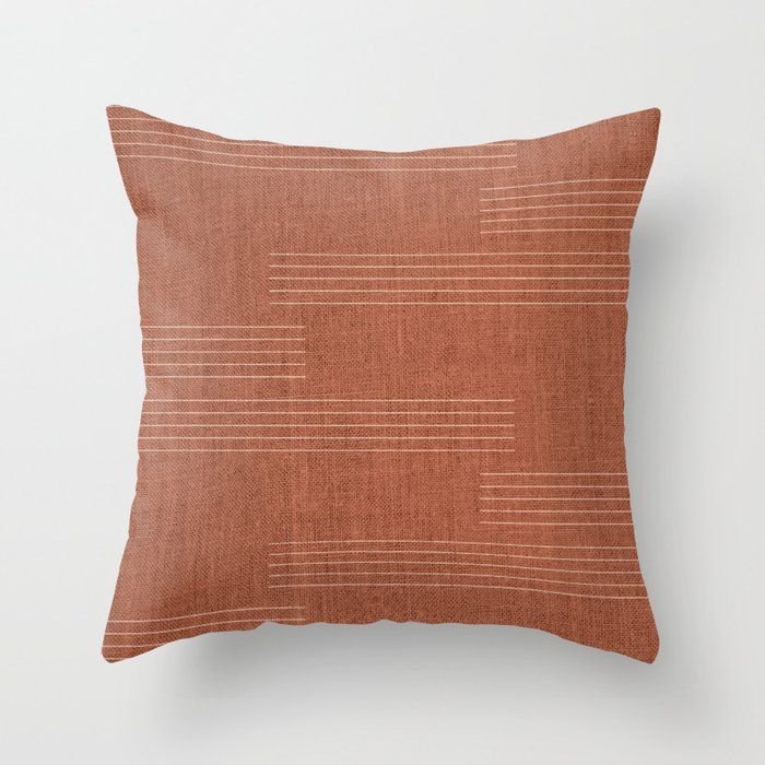 Minimal, Pattern, Boho Prints, Terracotta Throw Pillow by Megan Morris added by Elevated by Elise LLC