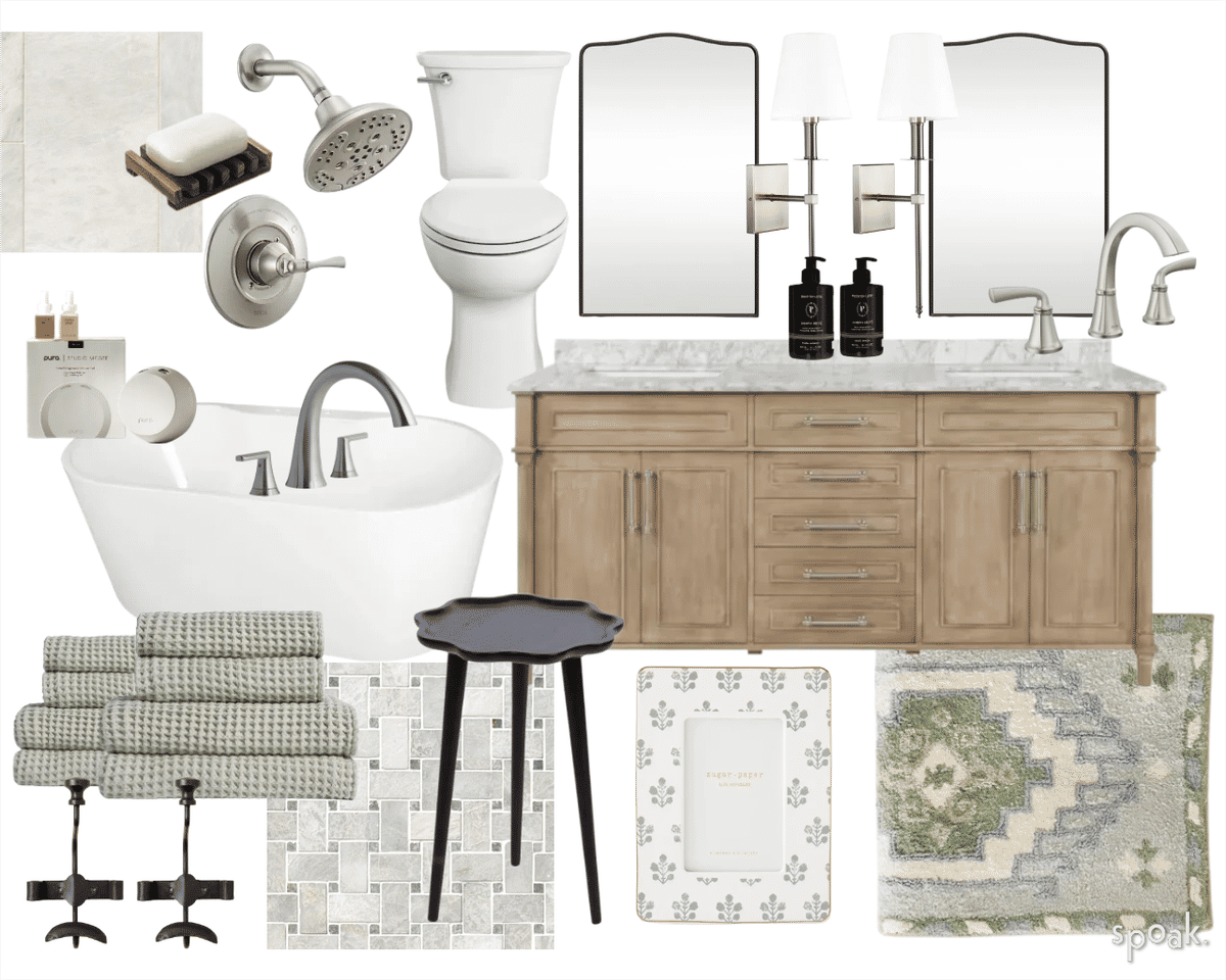 Primary Bathroom Inspo designed by Jamie Gallagher