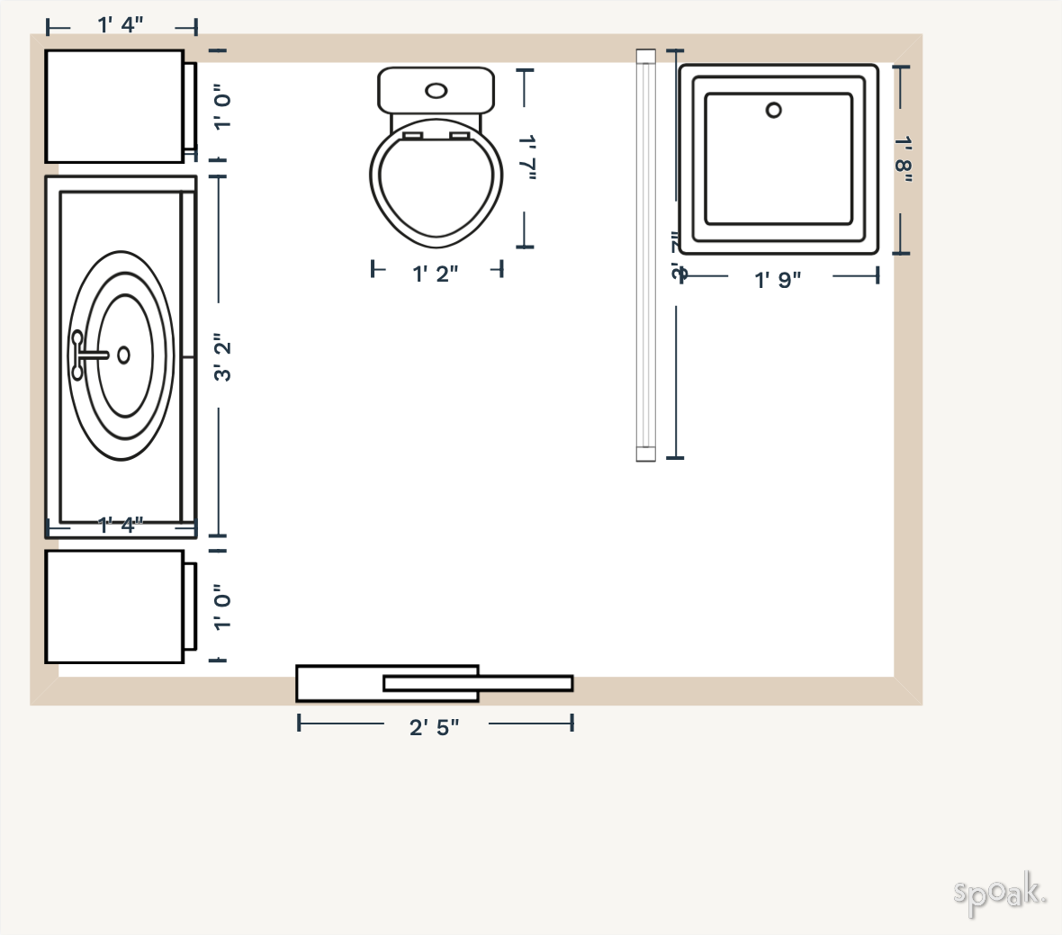 Small Bathroom Plan designed by JANET SCARBOROUGH