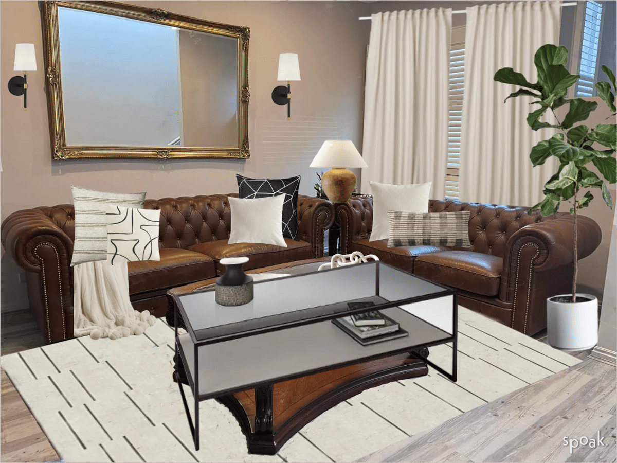Cozy Kitchen + Living Room Inspo designed by Sara Shiel