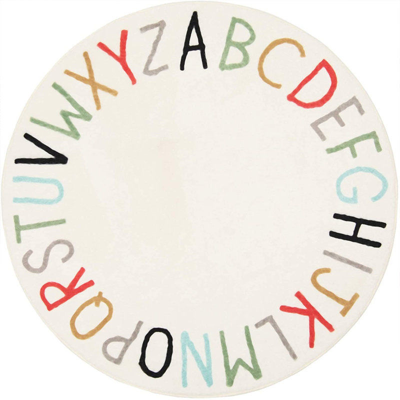 Randolh Round 5'3" Microfiber Area Rug in Beige/Red/Green added by Sarah Shuda