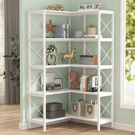 17 Stories Jaystin 65.74'' H x 31.5'' W Iron Corner Bookcase | Wayfair added by Cornelia Spiske