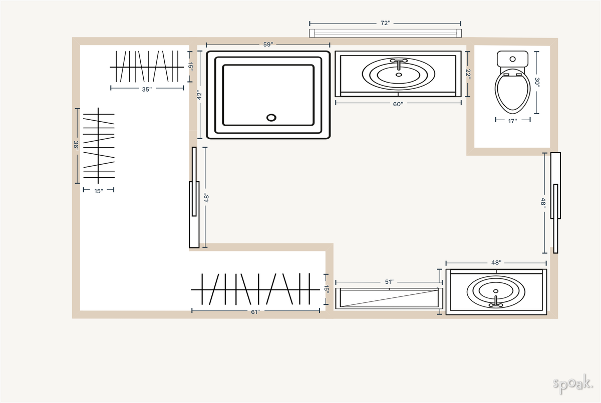 Half Bathroom Floor Plan designed by Stephanie Ascherl