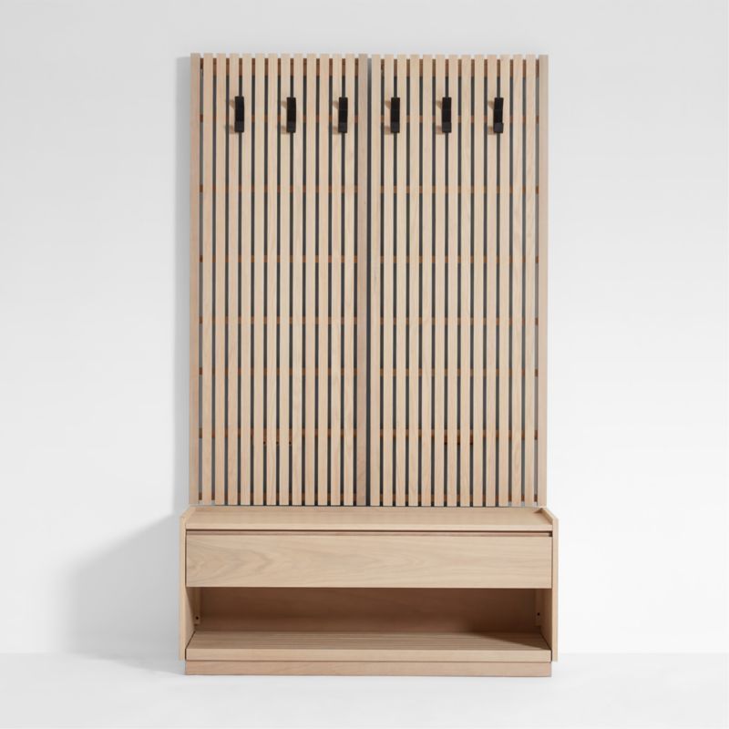 Batten White Oak Storage Bench and Panel Set | Crate & Barrel added by Aliza Neidich