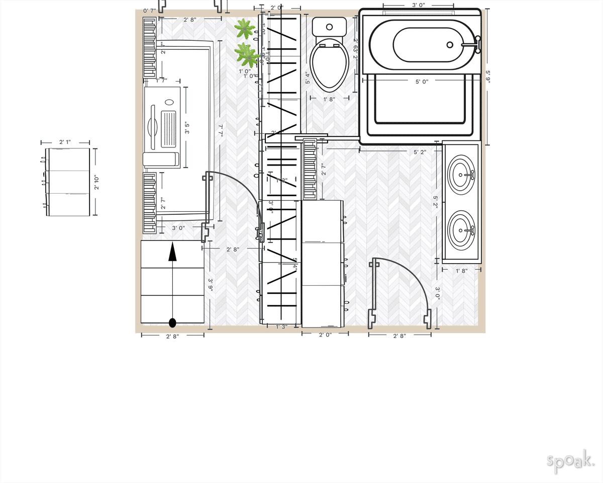 Bathroom Layout designed by Ally Lamson