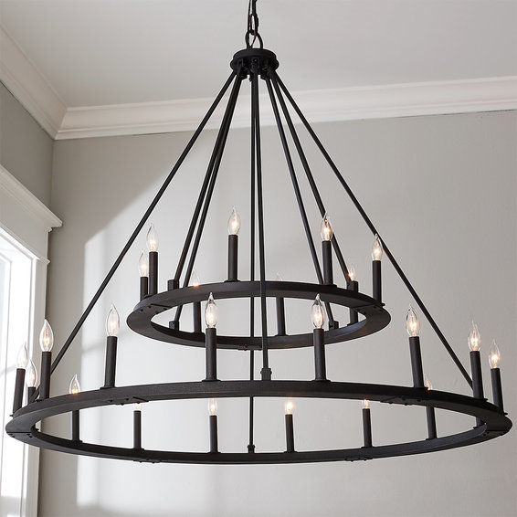 Minimalist Iron Ring Two Tier Chandelier - 24 Light added by Alyssa Gillespie