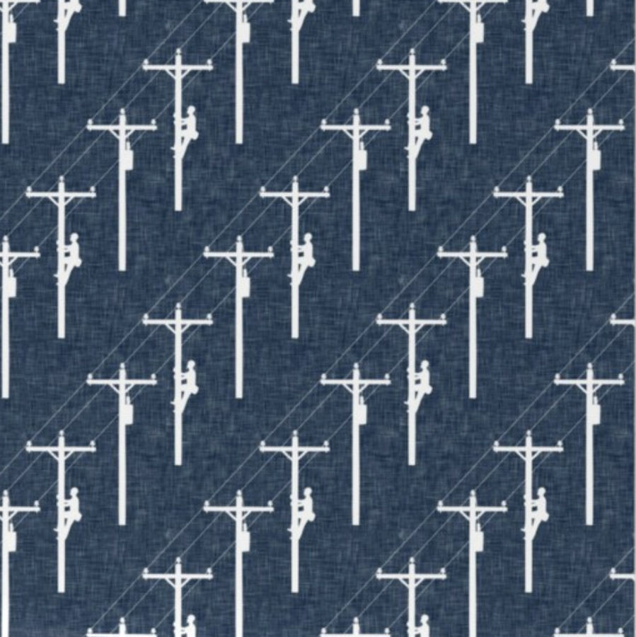 lineman - power lines - navy - LAD19 Wallpaper bylittlearrowdesign added by karen silveira