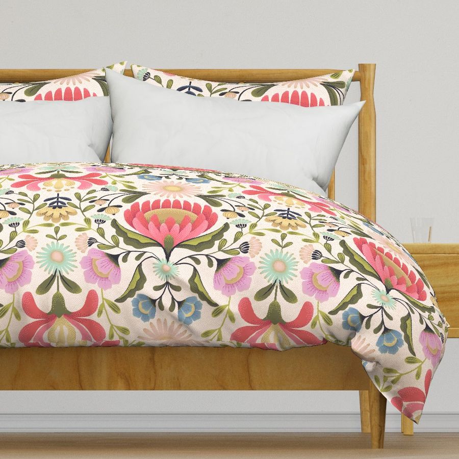 maximalist folk flowers 24" | Spoonflower added by Courtney Esposto