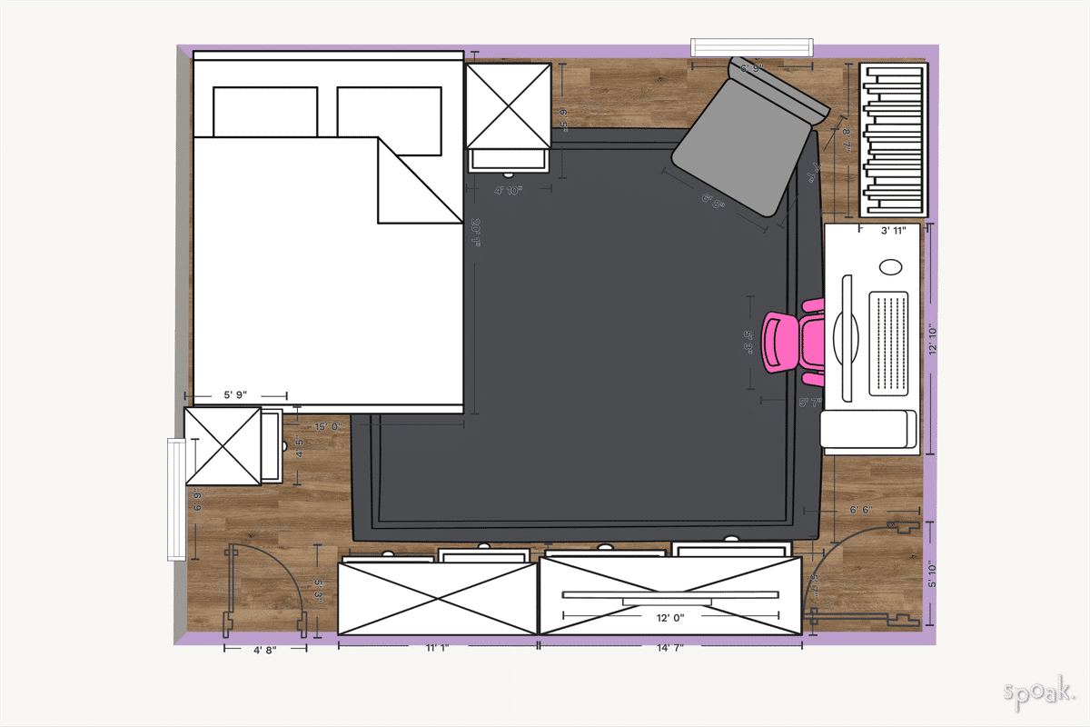 Bedroom Floor Plan designed by Student1 Hauppauge