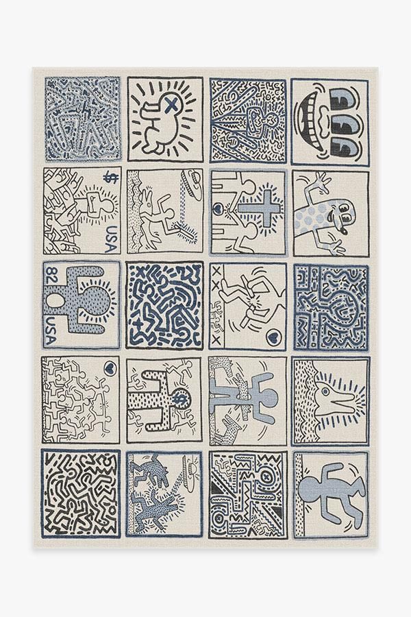 Keith Haring One Man Show Slate Blue Rug | Ruggable added by Jenn Sherman