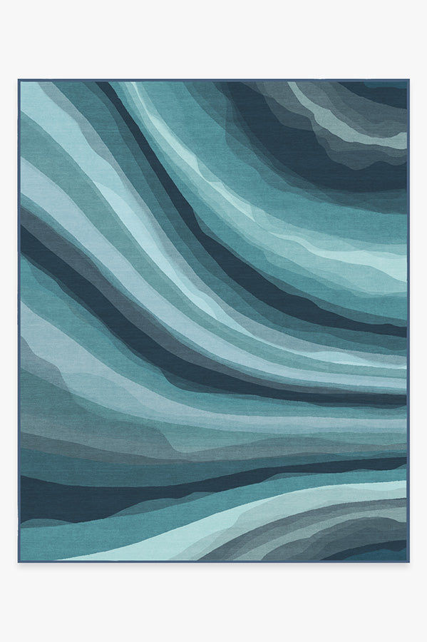 Watercolor Waves Blue Rug added by Cornelia Spiske