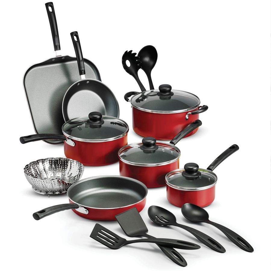 Tramontina Primaware 18 Piece Non-stick Cookware Set, Red - Walmart.com added by Jesse Coleman