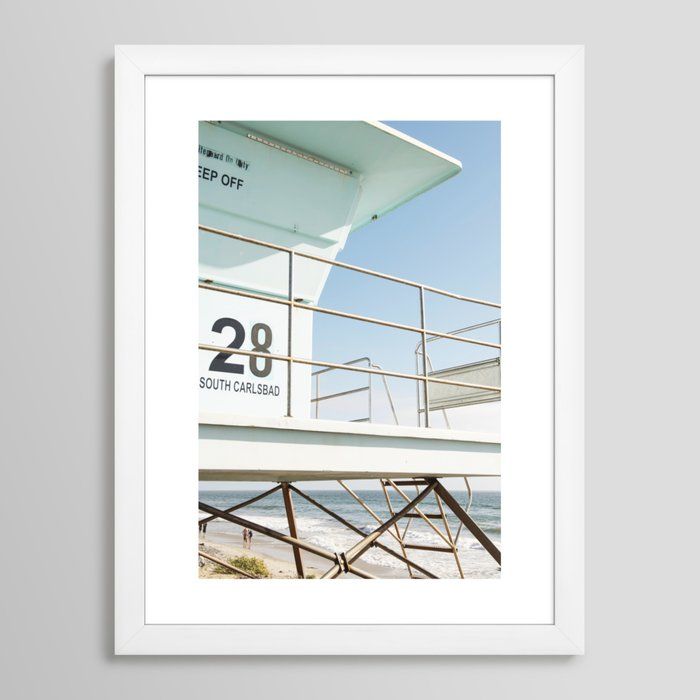 Carlsbad Beach Tower Framed Art Print by Bree Madden  added by KBL Properties