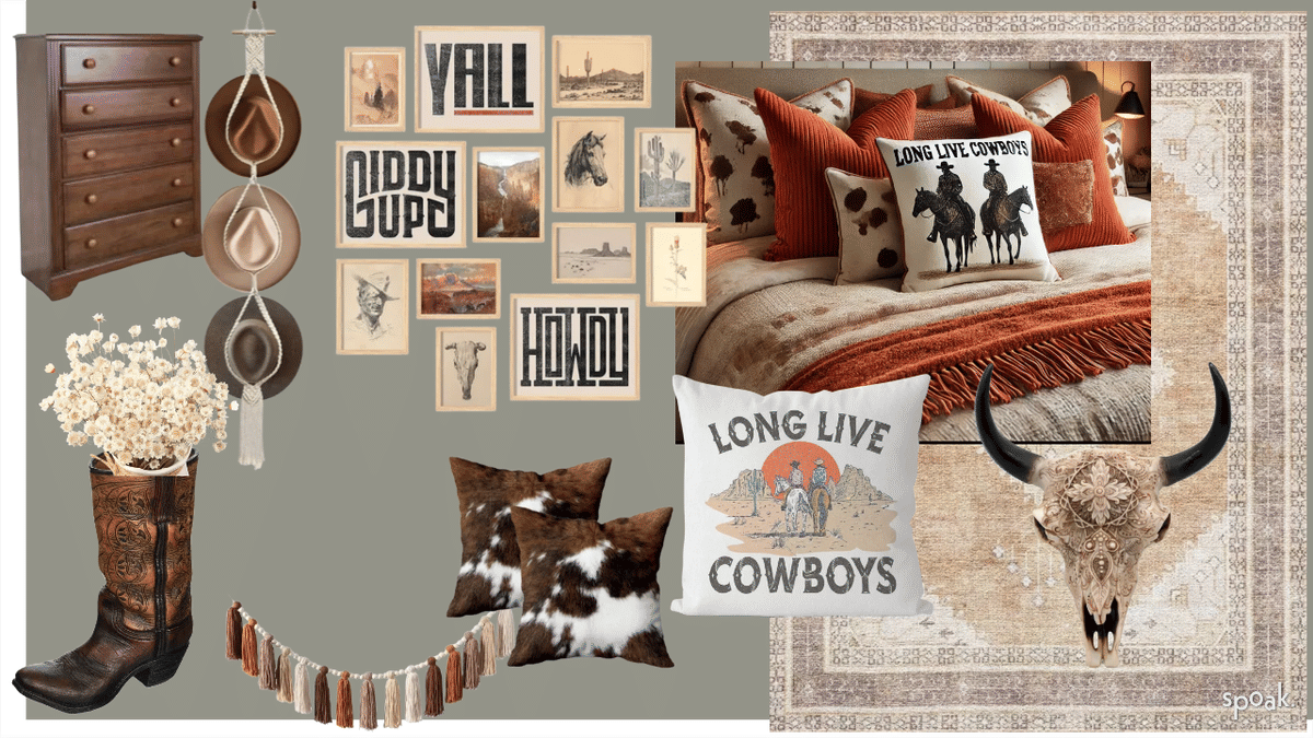 Western Bedroom Inspiration designed by Jessica Harvey