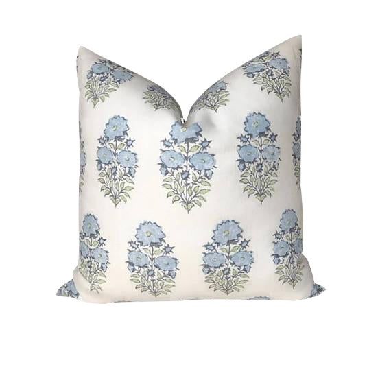 Mughal Flower Pillow Cover in Monsoon Blue 20"x20" added by Kate Lynn Nemett
