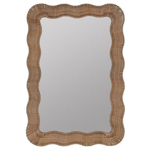 Bailey Coastal Beach Natural Rattan Scalloped Frame Wall Mirror added by Genevieve Wheeler
